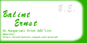 balint ernst business card